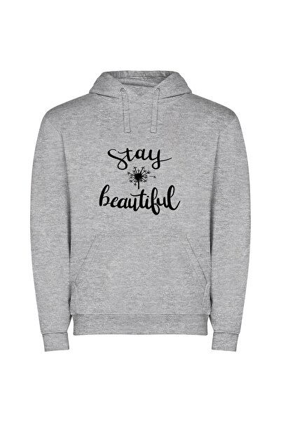 iLovePrints Ethereal Floral Elegance Φούτερ με κουκούλα σε χρώμα Γκρι