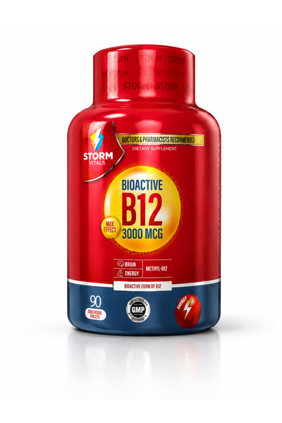 STORM VİTALS Bioactive B12 Metilkobalamin 3000 mcg Dilaltı 90 Tablet