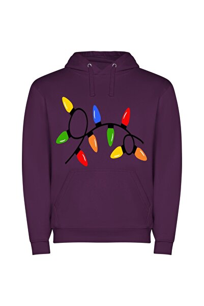 iLovePrints Radiant Festive Illumination Φούτερ με κουκούλα σε χρώμα Μωβ