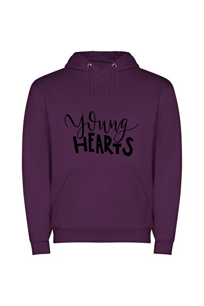 iLovePrints Charming Youthful Typography Φούτερ με κουκούλα σε χρώμα Μωβ