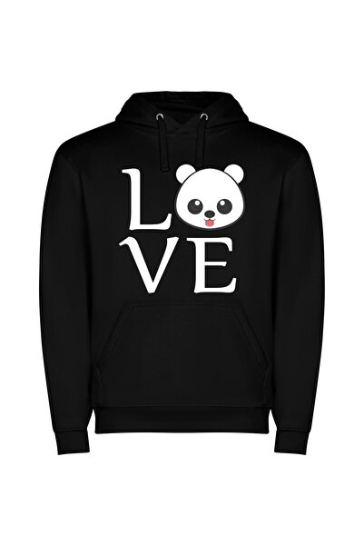 iLovePrints Adorable Animal Expressions Φούτερ με κουκούλα σε χρώμα Μαύρο