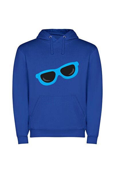 iLovePrints Blue Shades of Style Φούτερ με κουκούλα σε χρώμα Μπλε