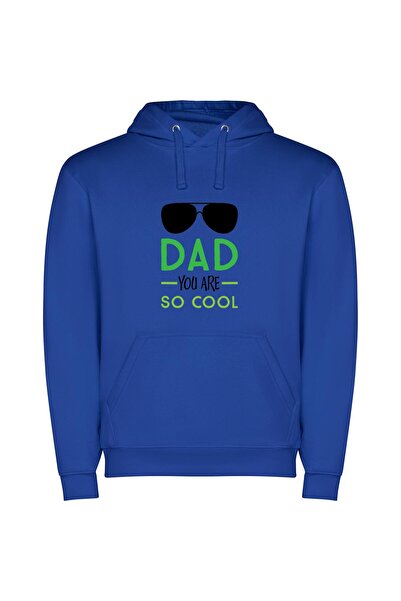 iLovePrints Daddy Cool Vibes Φούτερ με κουκούλα σε χρώμα Μπλε