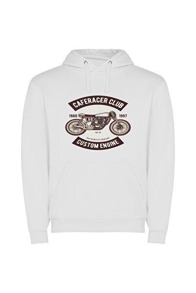 iLovePrints Cafe Racer Club Exquisitely Illustrated Φούτερ με κουκούλα σε χρώ...