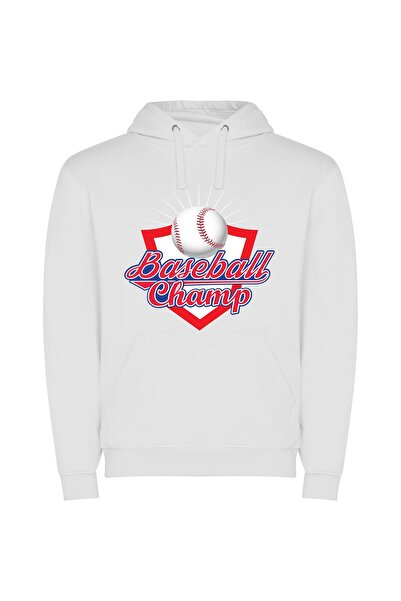 iLovePrints Sporty Championship Emblem Φούτερ με κουκούλα σε χρώμα Λευκό