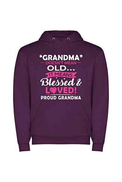 iLovePrints Cherished Grandma's Delight Φούτερ με κουκούλα σε χρώμα Μωβ
