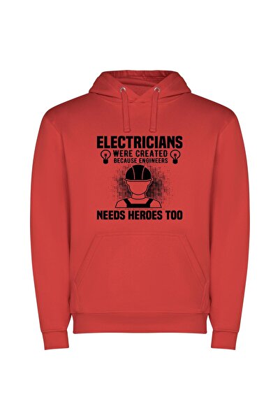 iLovePrints Electric Power: Supercharged Works Φούτερ με κουκούλα σε χρώμα Κό...