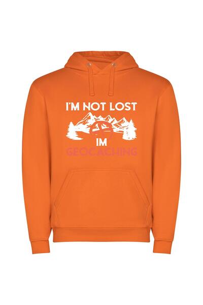 iLovePrints GeoQuest: Lost & Found Φούτερ με κουκούλα σε χρώμα Πορτοκαλί