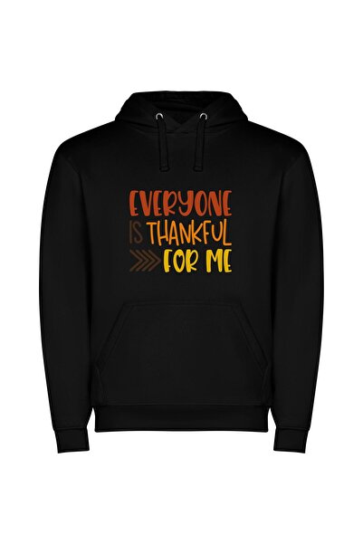 iLovePrints Magical Thankful Graphics Φούτερ με κουκούλα σε χρώμα Μαύρο