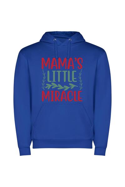 iLovePrints Mama's Miracle Sign: Maternal Bliss Φούτερ με κουκούλα σε χρώμα Μπλε