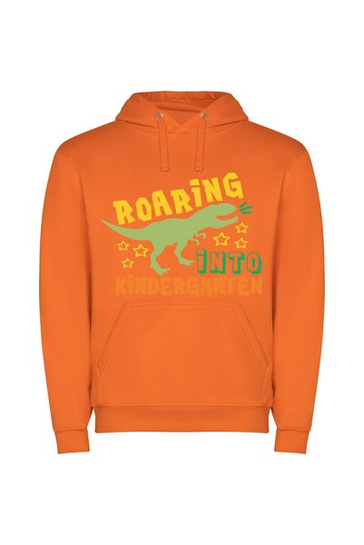 iLovePrints Kindergarten Roaring Fun Φούτερ με κουκούλα σε χρώμα Πορτοκαλί