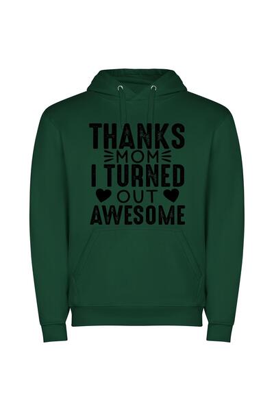iLovePrints Monochromatic Gratitude: Thanks, Mom! Φούτερ με κουκούλα σε χρώμα...