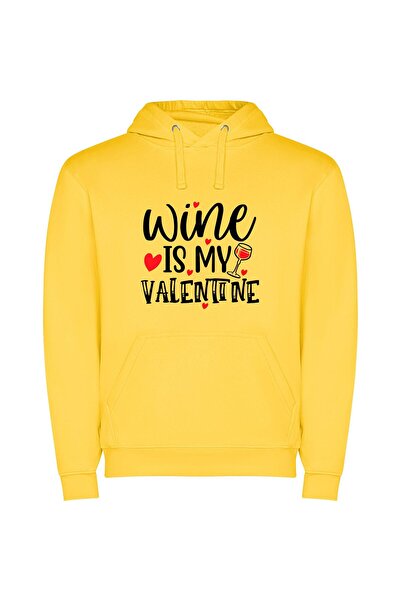 iLovePrints Glamorous Wine Affair Φούτερ με κουκούλα σε χρώμα Κίτρινο