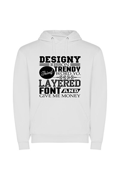 iLovePrints Graphic Elegance: Typography Trends Φούτερ με κουκούλα σε χρώμα Λ...