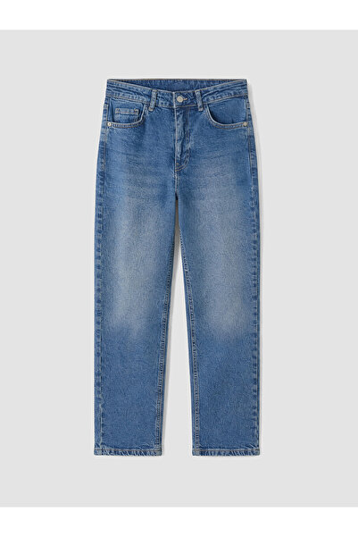 LC Waikiki İndigo Petite Mom Fit Kadın Jean Pantolon