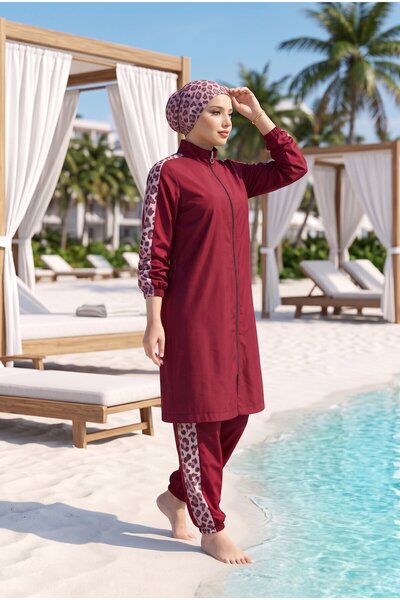 dilberfashion Premium serija leopardom ukrašenog tri-dijelnog hijab kupaćeg k...