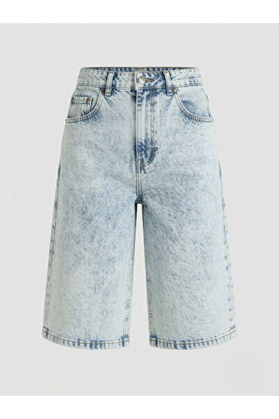 BALİNA Bol Kesim Rahat Baggy Jean Jean Salaş Kadın Bermuda Diz Altı Denim Şort