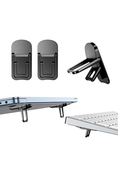 GENERAL 2PCS Zinc Alloy Mini Foldable Laptop Stand, Portable Computer Keyboar...
