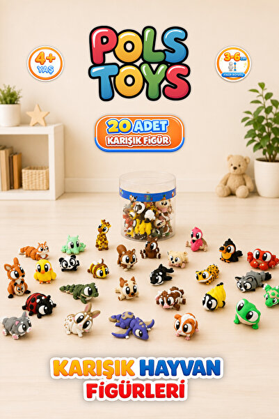 Polstoys 20’li Hayvan Figürü Oyuncak Seti Koleksiyonluk Karışık Hareketli Min...