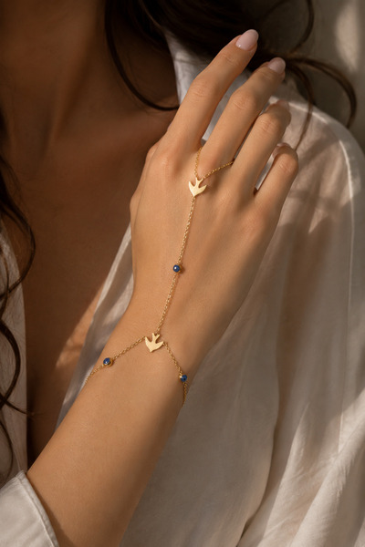 Hector&Co. Jewellery Gold Kuş Figürlü Nazar Boncuklu Şahmaran Bileklik Zarif ...
