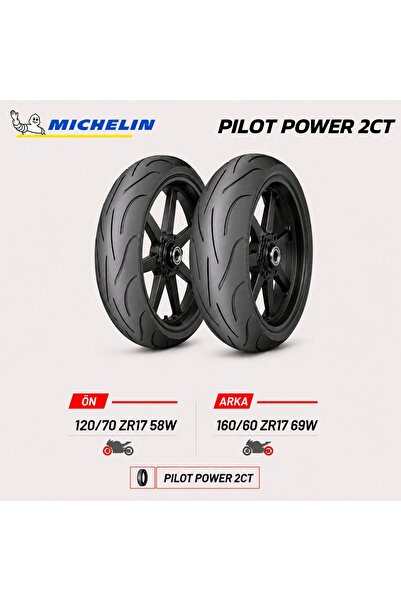 Michelin Pilot Power 2CT 120/70 ZR17 58W - 160/60 ZR17 69W Ön Arka Motosiklet...