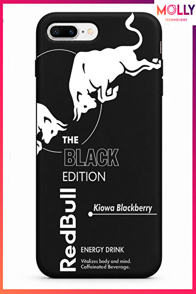 Molly iPhone 7/8 PLUS İçin Siyah Redbull The Black Edition Desenli İçi Kadife...