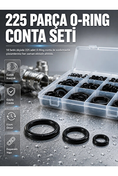Epilons Organizer Boxed O-Ring Gasket Set 225 Pieces |   Durable Rubber Seali...