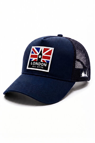 All citys London Printed Mesh Baseball Cap with Interchangeable Patch
