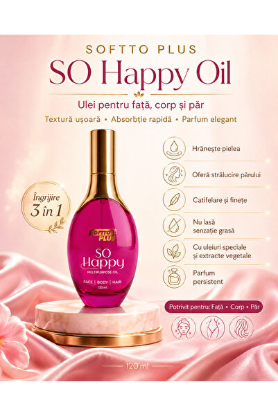 Softto Plus Ulei So Happy – Ulei pentru față, corp și păr, 120 ml