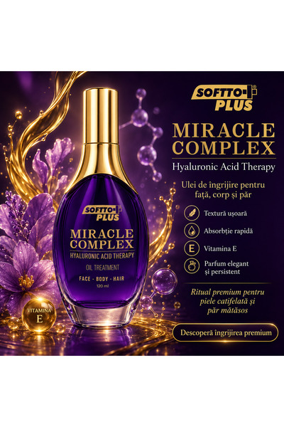 Softto Plus Complex Miraculos – Ulei cu Acid Hialuronic pentru Față, Corp și ...