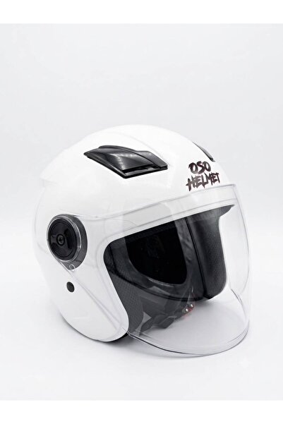 Ümit OSO HELMET YARIM KASK GÖZLÜKLÜ BEYAZ - L BEDEN