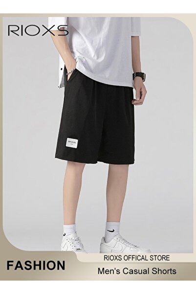 RIOXS Men's Casual Ice Silk Shorts, Loose Fit Summer Knee-high Shorts for Men...
