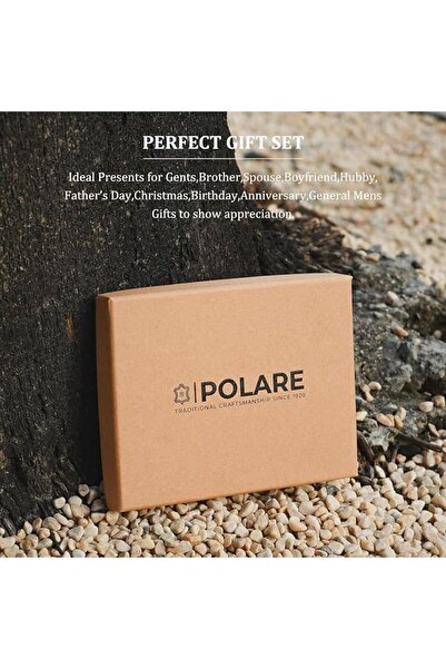 POLARE ORIGINAL Slim RFID Blocking Leather Passport Holder Travel Bifold Wall...