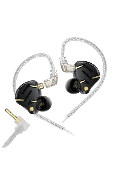 choice2 سماعات أذن داخلية هاي فاي هجينة KZ ZS12 PRO 2 1DD + 5BA باللون الأسود...