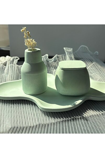 Dabris Decor Set Decor Tavă Bloom, mini vază Decor Halo și cutie Luno suport ...