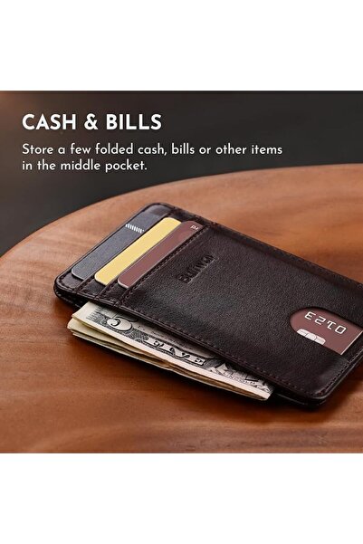 Buffway Mens RFID Blocking Slim Bifold Wallet Minimalist Leather Small Wallet...