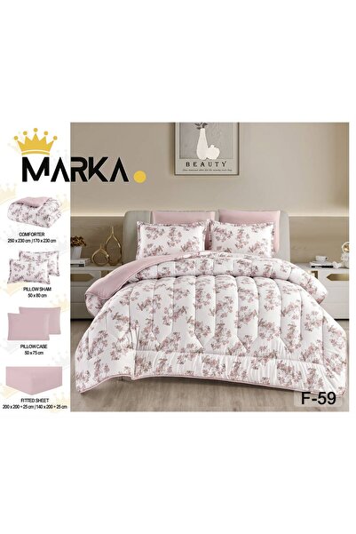 Generic Summer Floral Patterned Quilt Set - Cool and Soft Fabric - 4 Pieces