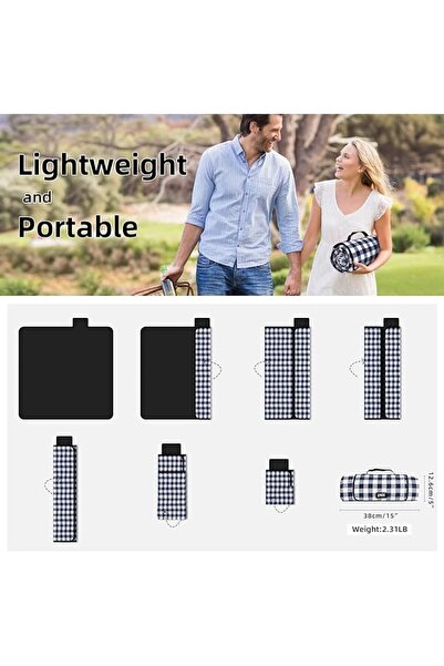 ZAZE Extra Large Picnic Outdoor Blanket, 80''x80'' Waterproof Foldable Blanke...