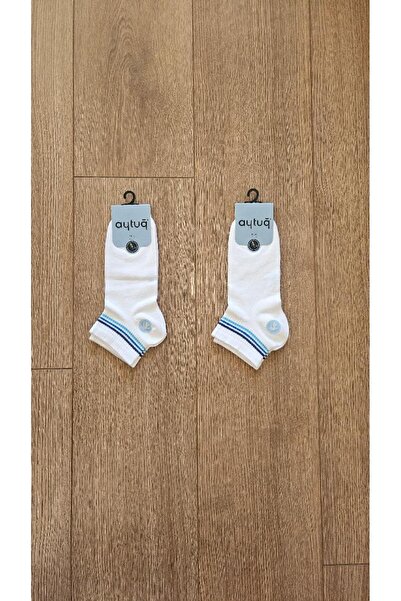 Aytuğ Men's Summer Season 2 Pairs Bamboo (White) Booties Socks - 14219-2