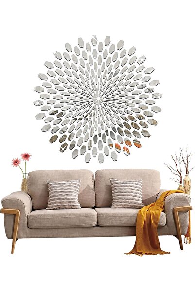 Defsedar Sun Mirror Wall Decor Acrylic 3D Sunflower Wall Art Decor Self-Adhes...