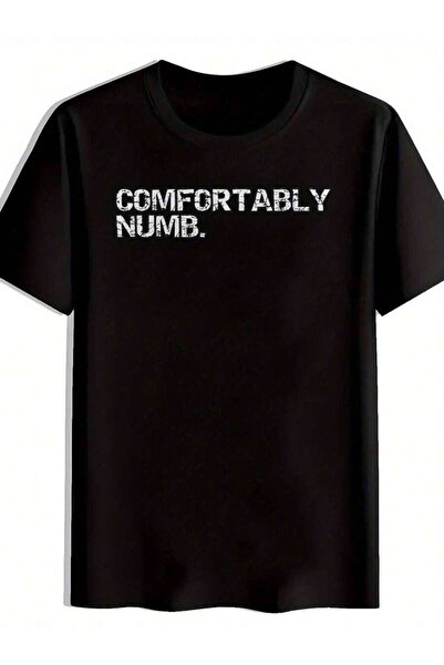 9JY Capital Letter Crack Effect Casual Crew Neck T-Shirt, Black Versatile Pri...