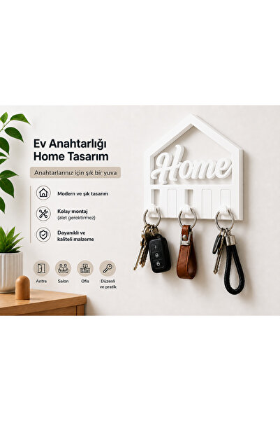 farist Stylish Home Keychain Hanger |   Decorative 3D Printing Wall Key Organ...