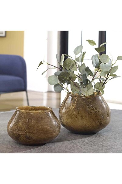 UTTERMOST مزهريات على شكل سلحفاة، طقم من قطعتين