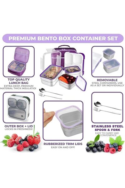 GENERAL Stainless Steel Lunch Box for Kid School,Insulated Bento Box with Tab...