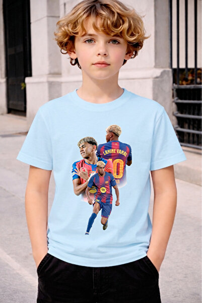 STİL-X Lamine Yamal Printed Crewneck Children's and Youth T-Shirt, Soft Textu...