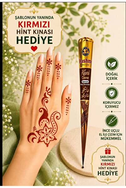 hennadibace Kına Kalıbı El Deseni (GEÇİCİ DÖVME ŞABLONU) Hint Kınası Henna Ta...
