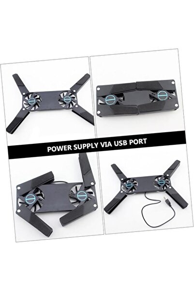 STOBOK قطعتان من حامل تبريد الكمبيوتر المحمول بمنفذ USB، مزود بمروحتين، وسادة...