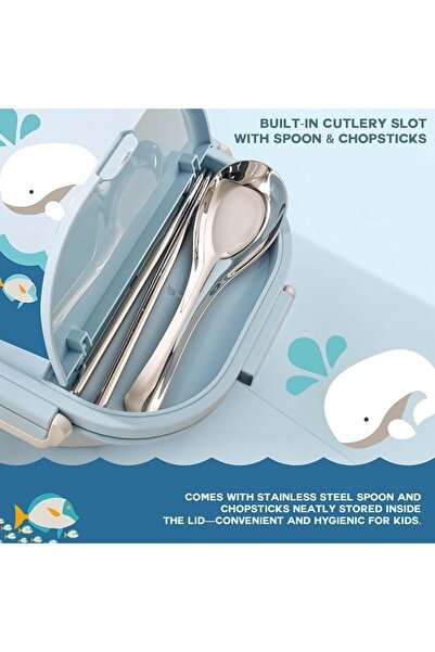 S2C Stainless Steel Kids Lunch Box | Bento-Style Tiffin with Leak-Proof Lid &...