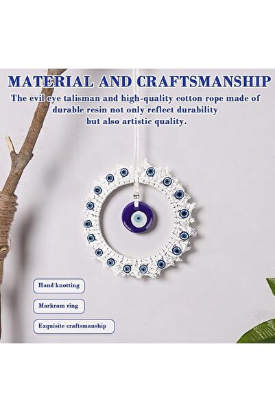 HASTHIP ® Evil Eye Hanging Handmade Blue Charm Wall Ornament Amulet Macramé T...