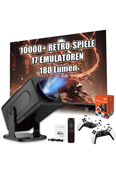 OEM 4K Projector Με Ρετρό Παιχνιδομηχανή HCS350 Mini Android 11 Dual Wifi6 16...